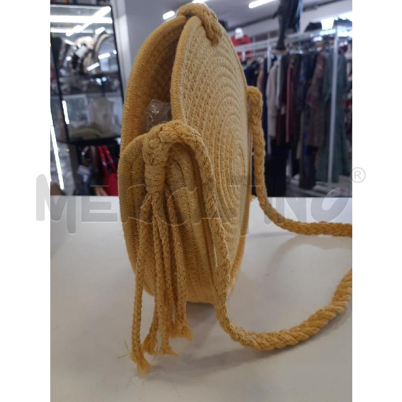 BORSA DONNA COTONE GIALLA TONDA BOTTONECROMO | Mercatino dell'Usato Roma rebibbia 2