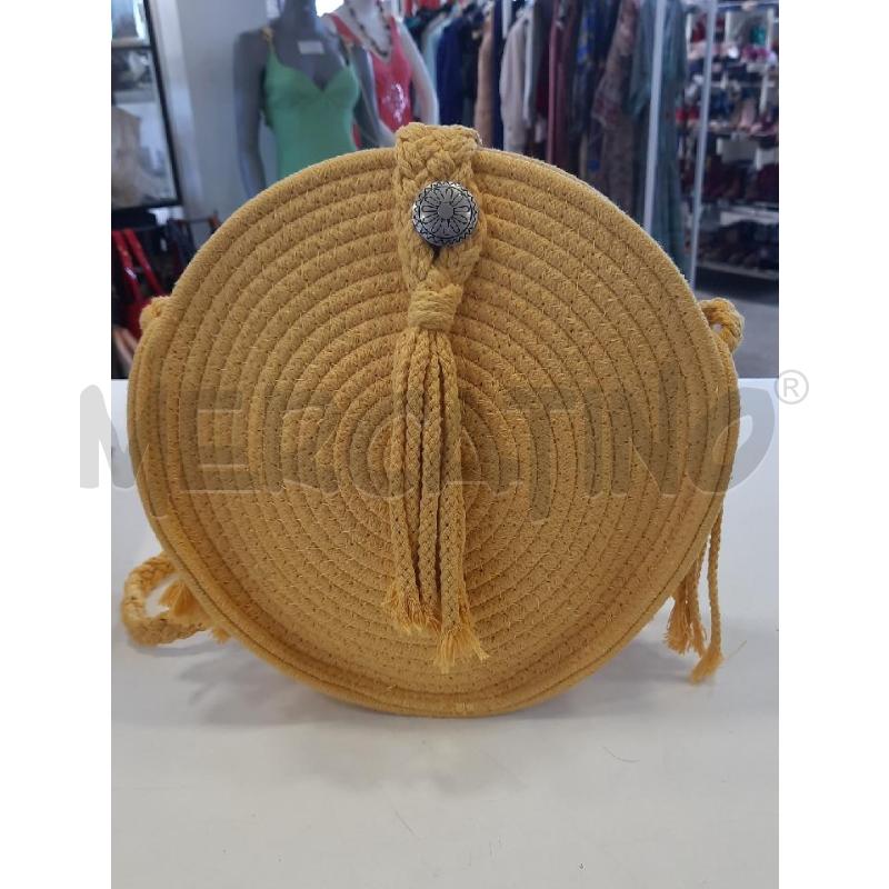 BORSA DONNA COTONE GIALLA TONDA BOTTONECROMO | Mercatino dell'Usato Roma rebibbia 4