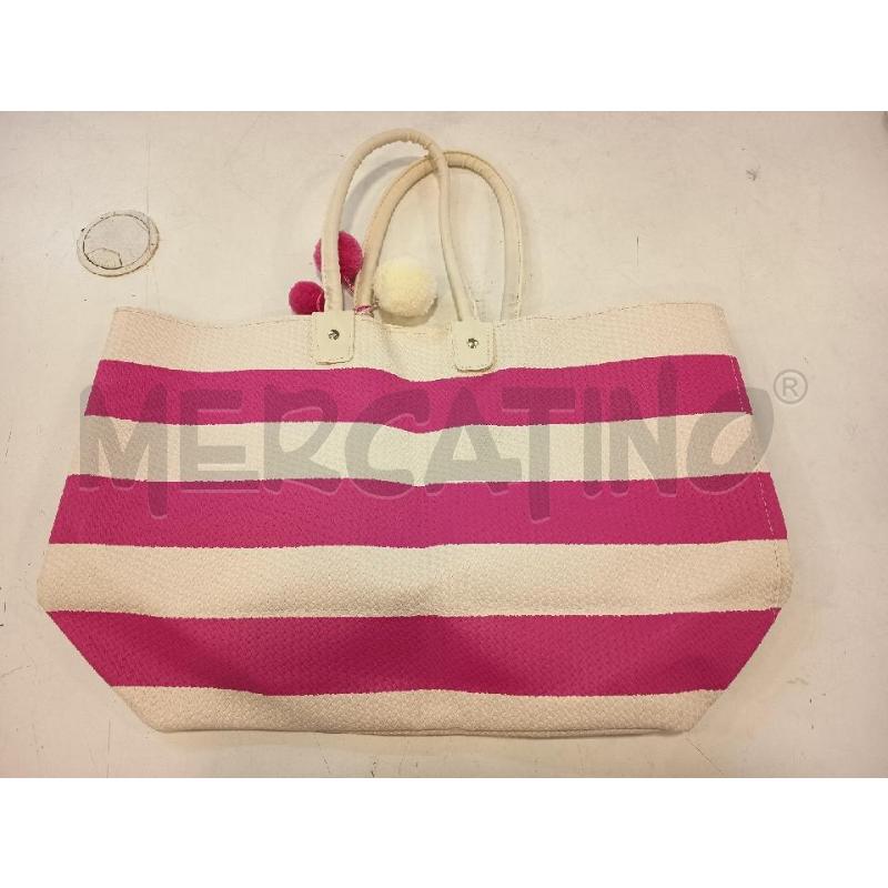 BORSA DONNA DA MARE RIGHE BIANCHE VIOLA | Mercatino dell'Usato Roma rebibbia 1