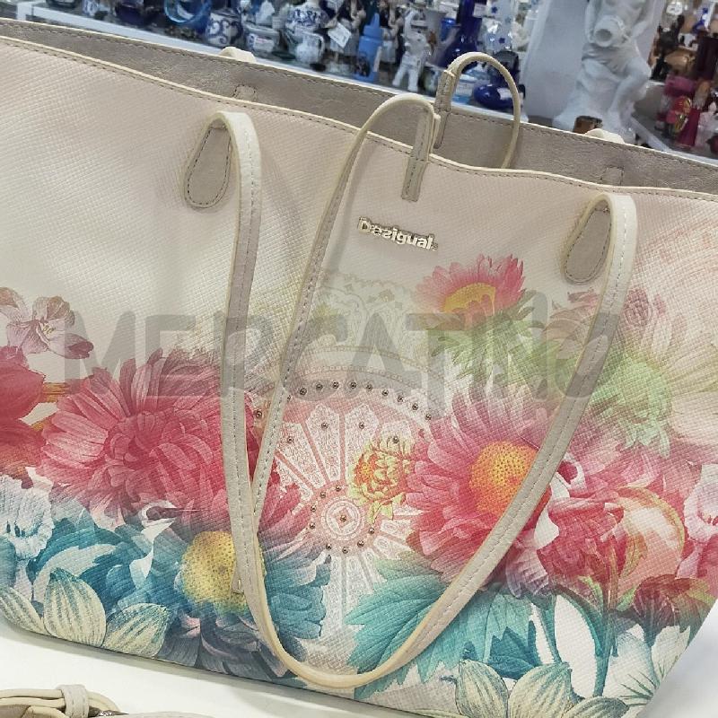 BORSA DONNA DESIGUAL BORSETTA DENTRO  BEIGE FIORI PASTELLO | Mercatino dell'Usato Roma rebibbia 4