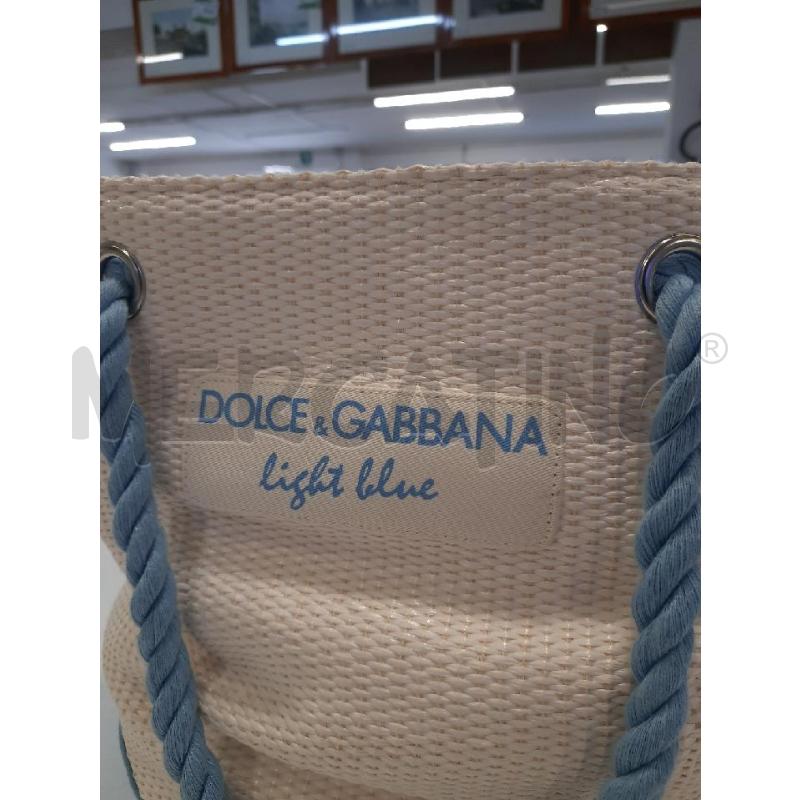 BORSA DONNA DOLCE&GABBANA LIGHT BLUE  BIANCA CELESTE PAGLIA | Mercatino dell'Usato Roma rebibbia 2