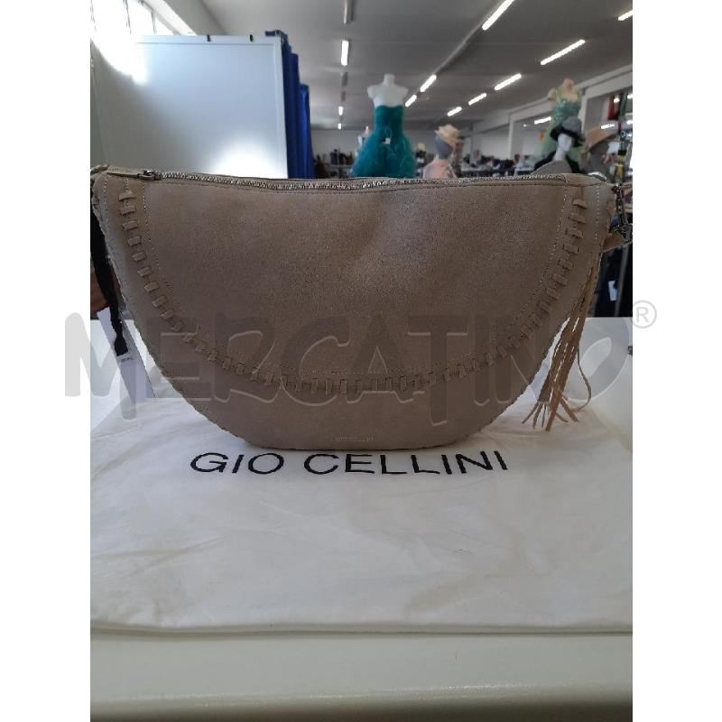 BORSA DONNA GIO CELLINI BEIGE SCAMOSCIATA FRANGE | Mercatino dell'Usato Roma rebibbia 1