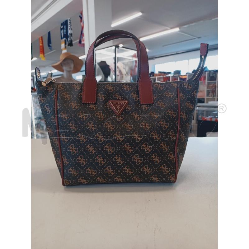 BORSA DONNA GUESS MONOGRAM MARRONE BORDEUX | Mercatino dell'Usato Roma rebibbia 1