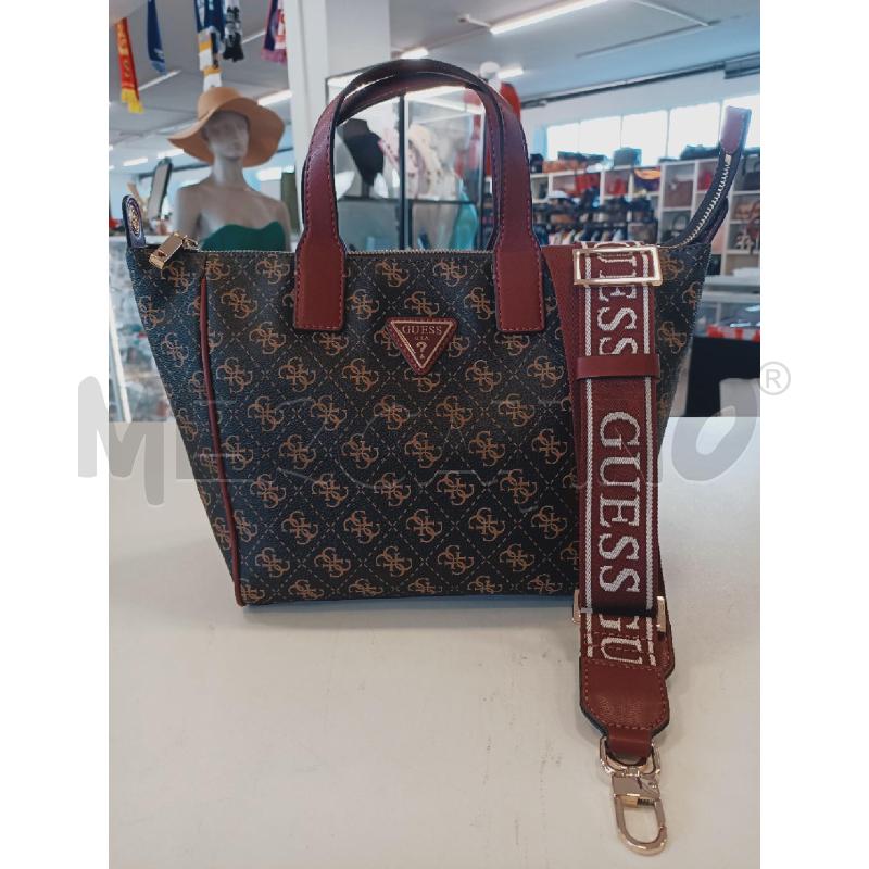 BORSA DONNA GUESS MONOGRAM MARRONE BORDEUX | Mercatino dell'Usato Roma rebibbia 2
