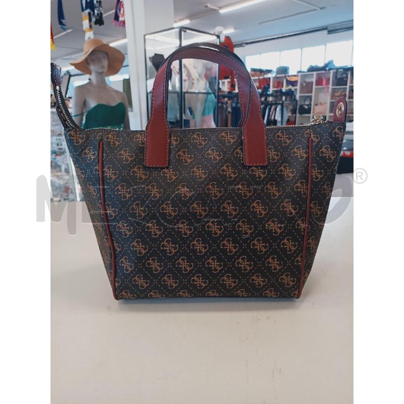 BORSA DONNA GUESS MONOGRAM MARRONE BORDEUX | Mercatino dell'Usato Roma rebibbia 3