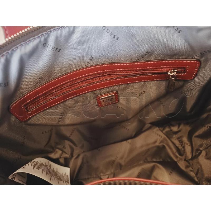 BORSA DONNA GUESS MONOGRAM MARRONE BORDEUX | Mercatino dell'Usato Roma rebibbia 4