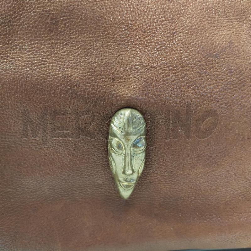 BORSA DONNA HIDESIGN MAASAI PELLE MARRONE PERLINE ROSSE BLU  | Mercatino dell'Usato Roma rebibbia 2