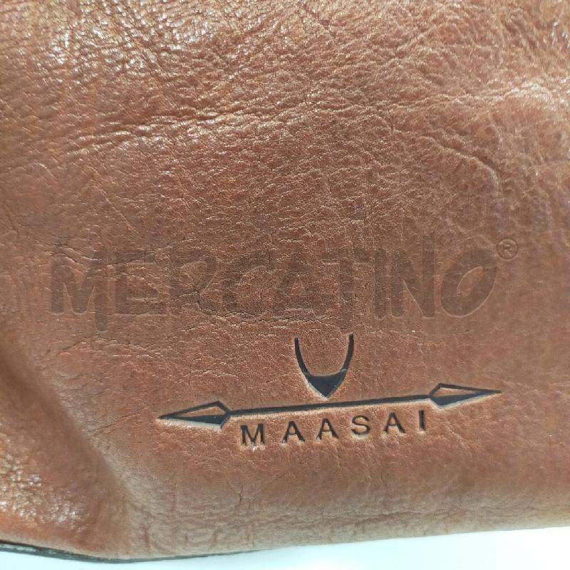 BORSA DONNA HIDESIGN MAASAI PELLE MARRONE PERLINE ROSSE BLU  | Mercatino dell'Usato Roma rebibbia 4
