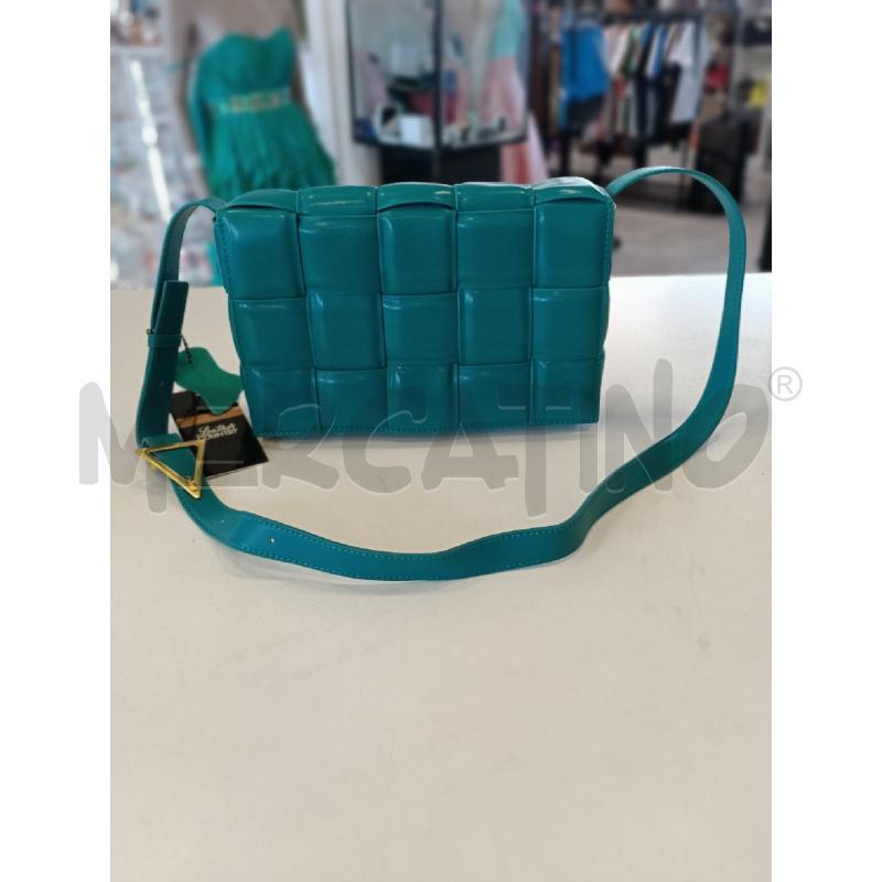 BORSA DONNA LEATHER COUNTRY PAVONE COL PETROLIO | Mercatino dell'Usato Roma rebibbia 1