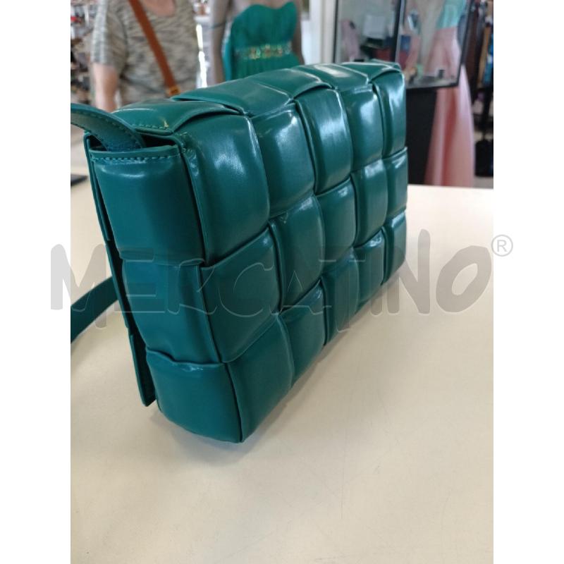BORSA DONNA LEATHER COUNTRY PAVONE COL PETROLIO | Mercatino dell'Usato Roma rebibbia 3