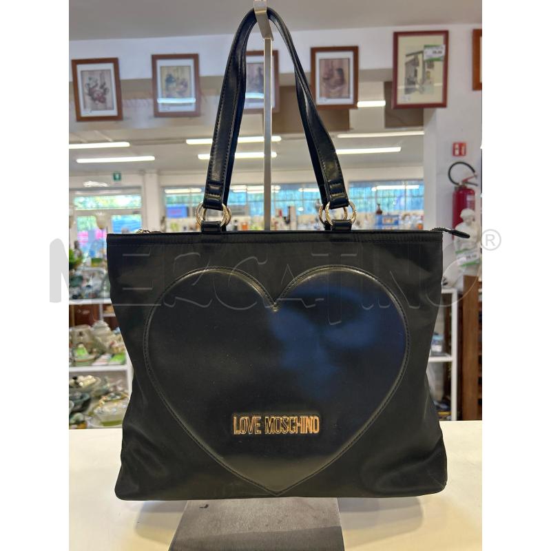 BORSA DONNA LOVE MOSCHINO NERA CUORE PELLE | Mercatino dell'Usato Roma rebibbia 1