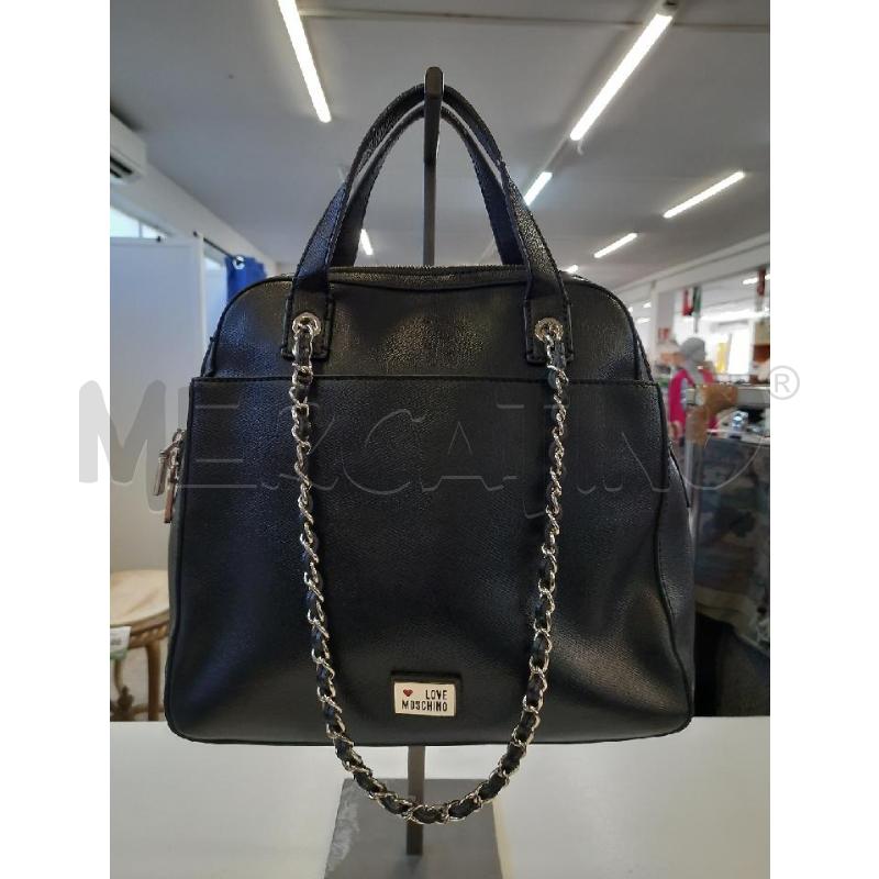 BORSA DONNA LOVE MOSCHINO NERA DETT CROMO  | Mercatino dell'Usato Roma rebibbia 1