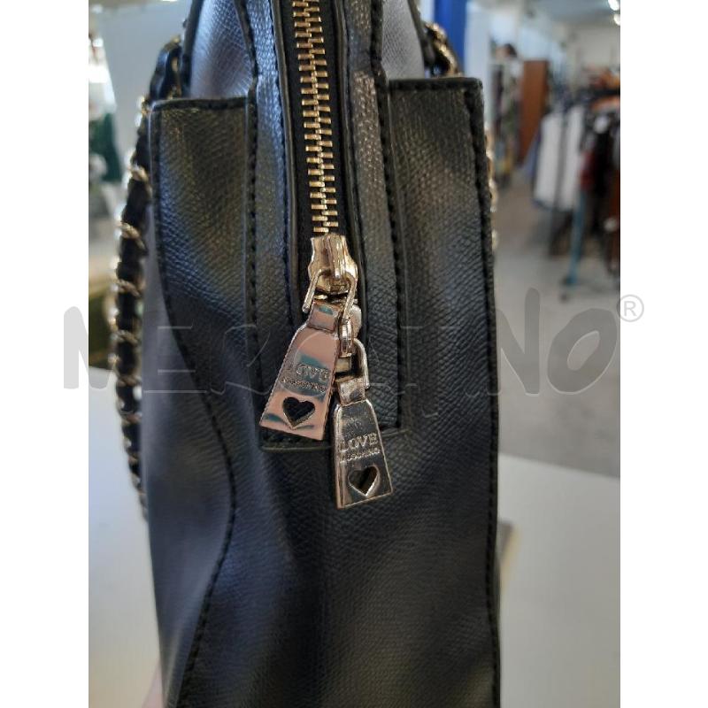 BORSA DONNA LOVE MOSCHINO NERA DETT CROMO  | Mercatino dell'Usato Roma rebibbia 3