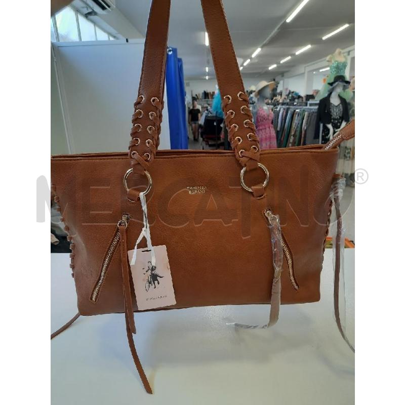 BORSA DONNA MARIELLA BURANI MARRONE FRANGE CARTELLINATA  | Mercatino dell'Usato Roma rebibbia 2