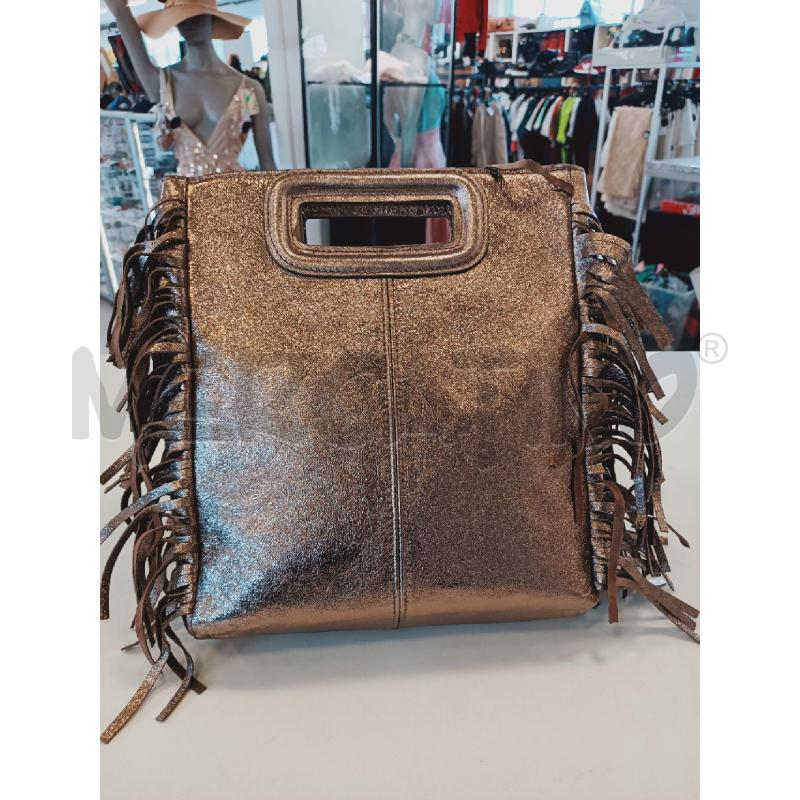 BORSA DONNA MARRONE METALLIZATA IN PELLE | Mercatino dell'Usato Roma rebibbia 1