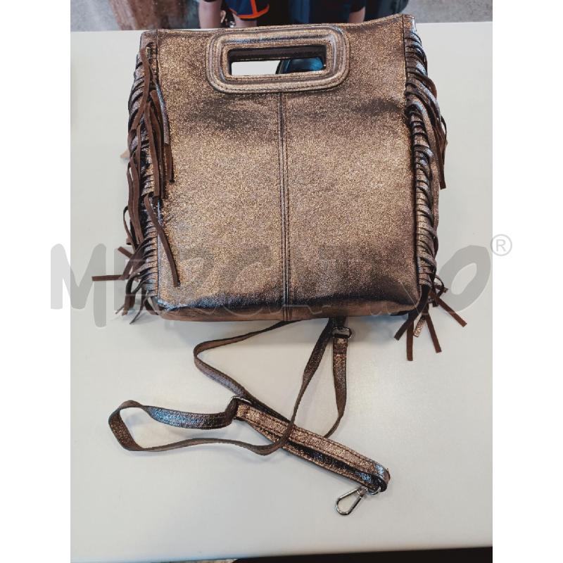 BORSA DONNA MARRONE METALLIZATA IN PELLE | Mercatino dell'Usato Roma rebibbia 3