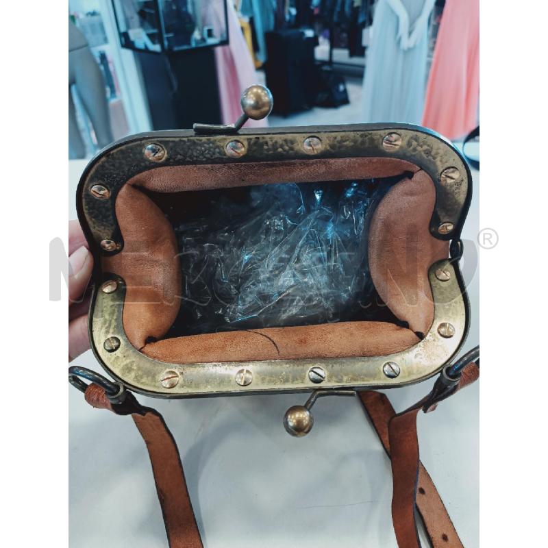 BORSA DONNA MARRONE PELLE CHIUSURA OTTONE | Mercatino dell'Usato Roma rebibbia 4