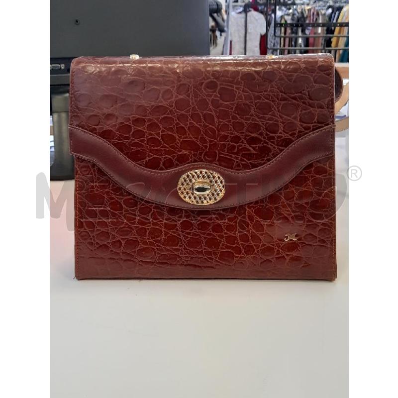 BORSA DONNA MELLUSO VINT LINEA SOFT PELLE MARRONE EFFETTO RETTILE+MANICO | Mercatino dell'Usato Roma rebibbia 1