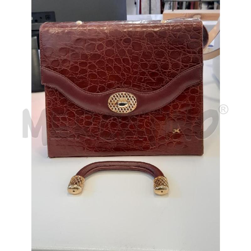 BORSA DONNA MELLUSO VINT LINEA SOFT PELLE MARRONE EFFETTO RETTILE+MANICO | Mercatino dell'Usato Roma rebibbia 2