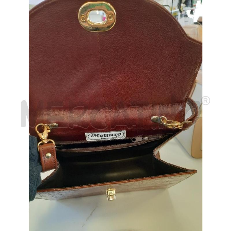 BORSA DONNA MELLUSO VINT LINEA SOFT PELLE MARRONE EFFETTO RETTILE+MANICO | Mercatino dell'Usato Roma rebibbia 3