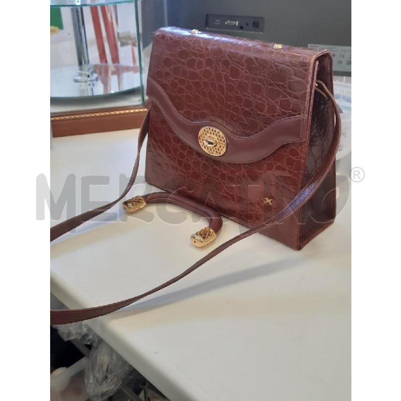 BORSA DONNA MELLUSO VINT LINEA SOFT PELLE MARRONE EFFETTO RETTILE+MANICO | Mercatino dell'Usato Roma rebibbia 4