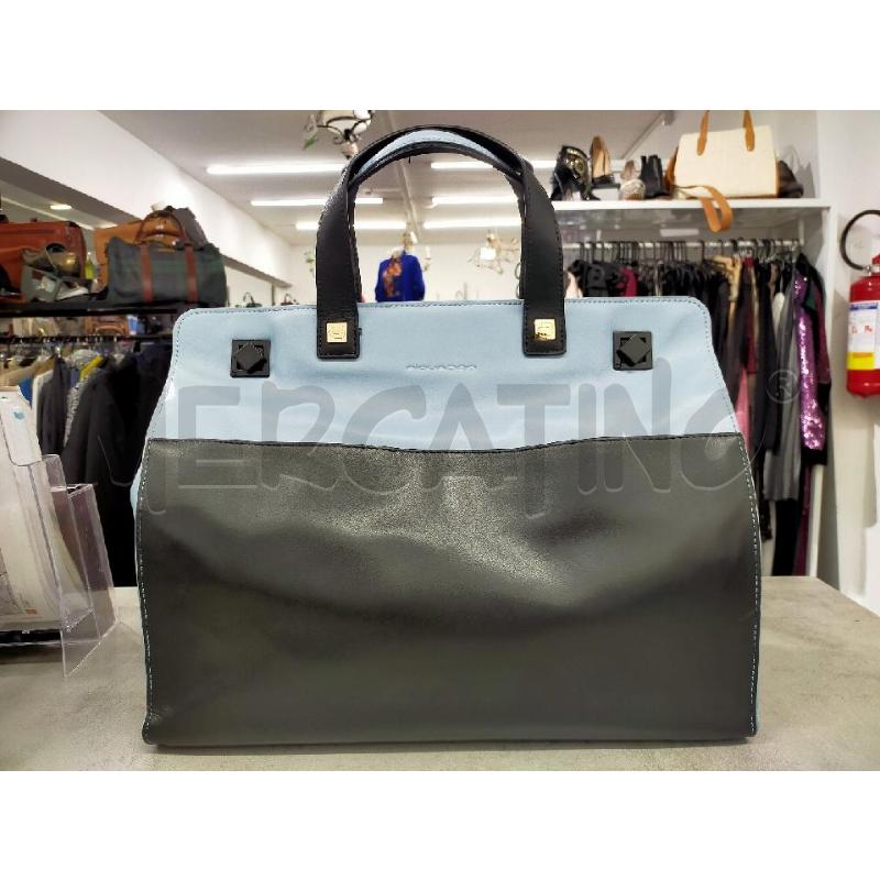 BORSA DONNA PIQUADRO CELESTE/NERO+PORTAPC G | Mercatino dell'Usato Roma rebibbia 1