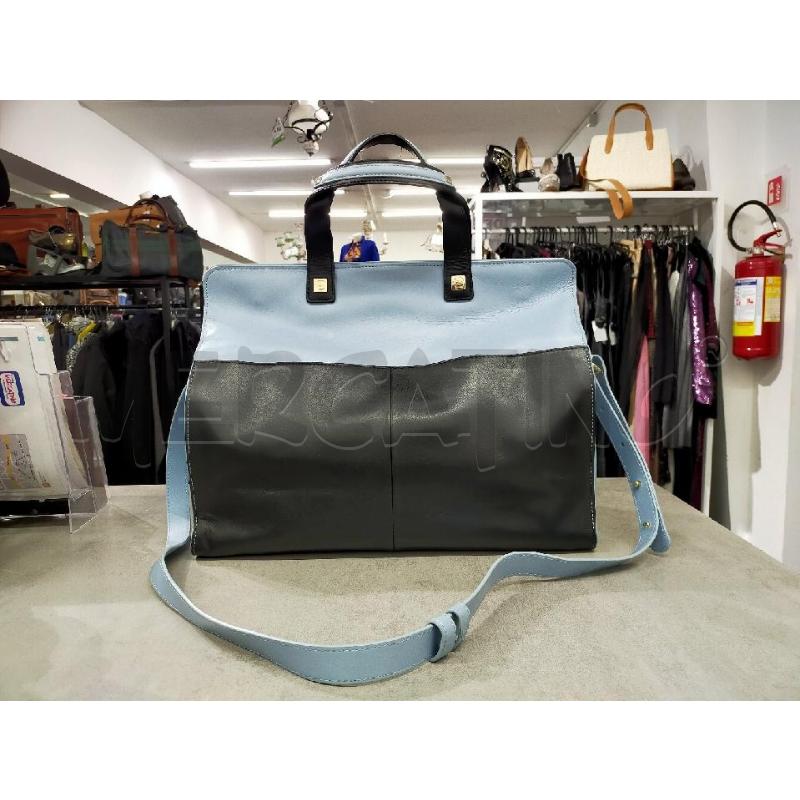 BORSA DONNA PIQUADRO CELESTE/NERO+PORTAPC G | Mercatino dell'Usato Roma rebibbia 2