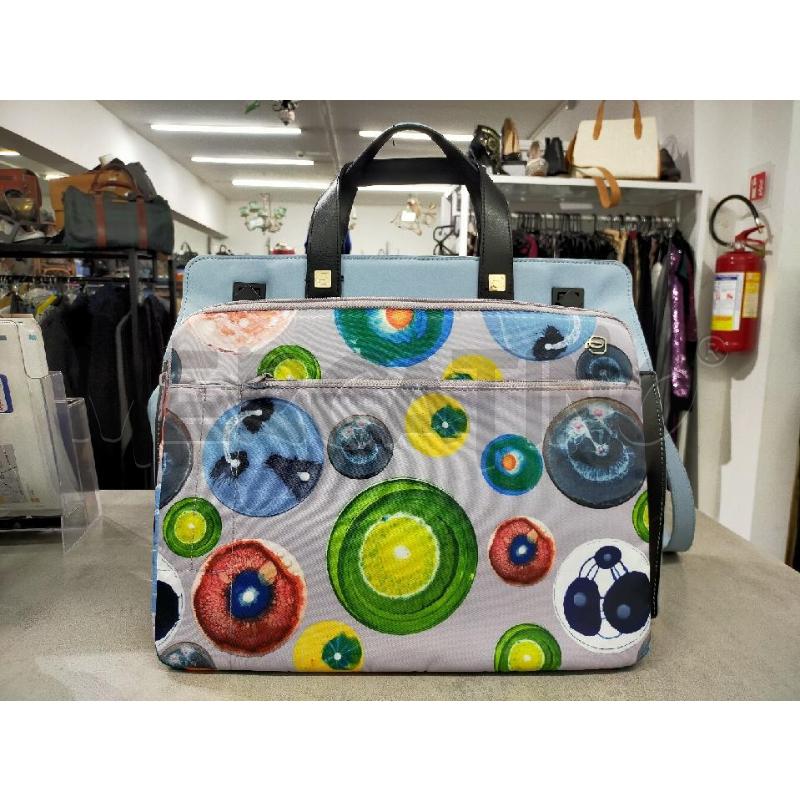 BORSA DONNA PIQUADRO CELESTE/NERO+PORTAPC G | Mercatino dell'Usato Roma rebibbia 3