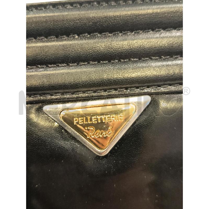 BORSA DONNA RENE' PELLETTERIA VINT NERA LUCIDA+SPECCHIETTO | Mercatino dell'Usato Roma rebibbia 2