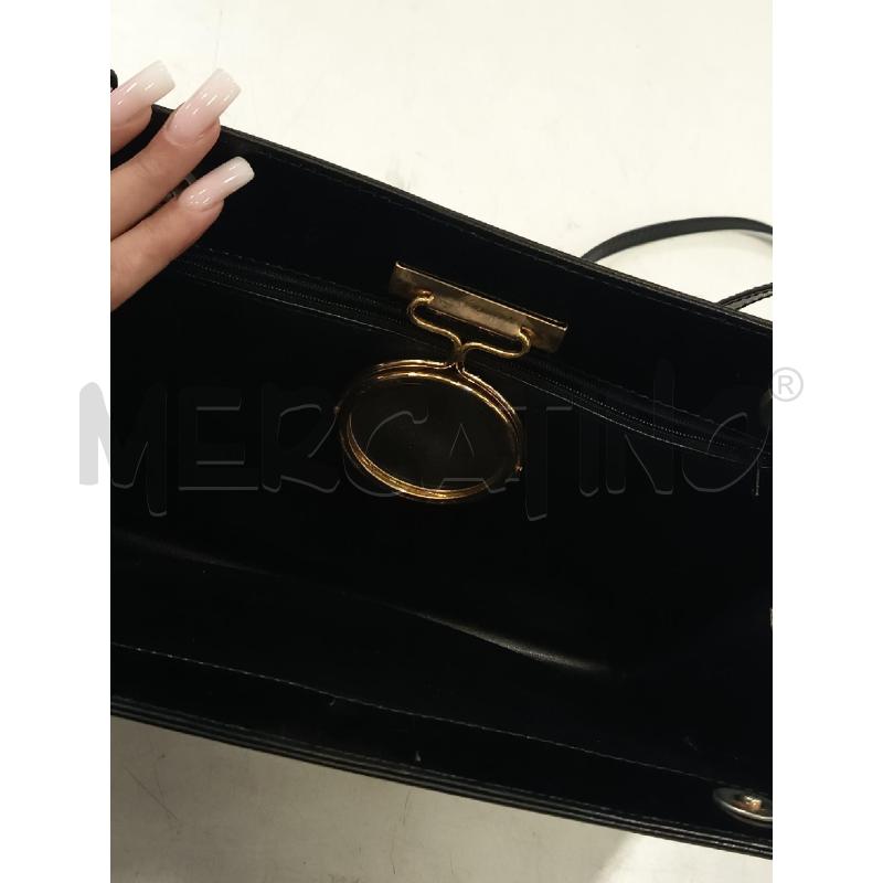 BORSA DONNA RENE' PELLETTERIA VINT NERA LUCIDA+SPECCHIETTO | Mercatino dell'Usato Roma rebibbia 3