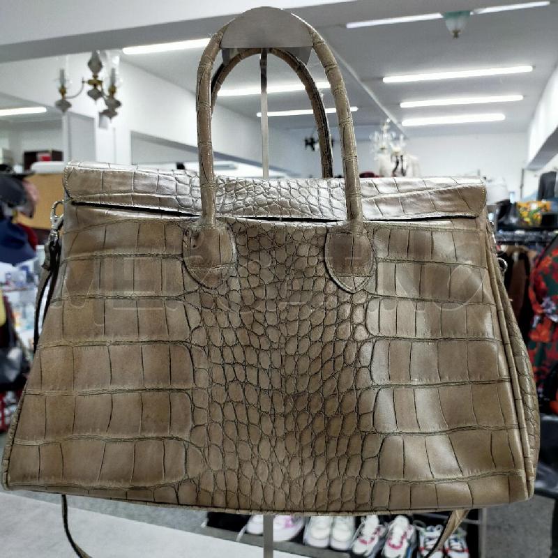 BORSA DONNA RIGIDA VERA PELLE EFFETTO COCC BEIGE | Mercatino dell'Usato Roma rebibbia 2