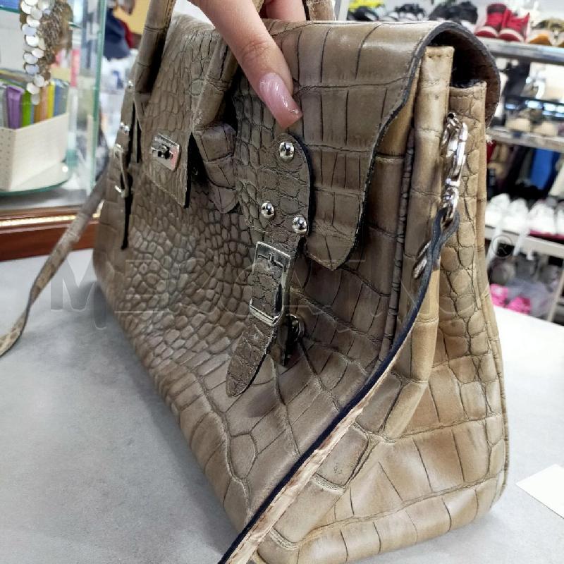 BORSA DONNA RIGIDA VERA PELLE EFFETTO COCC BEIGE | Mercatino dell'Usato Roma rebibbia 4