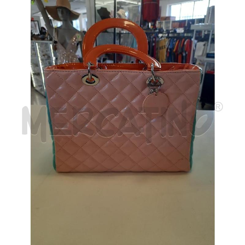 BORSA DONNA ROSA CELESTE ARANCIONE | Mercatino dell'Usato Roma rebibbia 1
