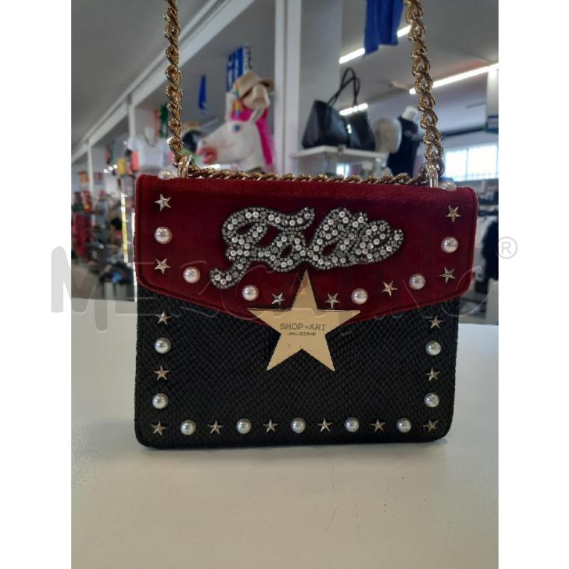BORSA DONNA ROSSA NERA FOLIE STELLE PERLINE | Mercatino dell'Usato Roma rebibbia 2
