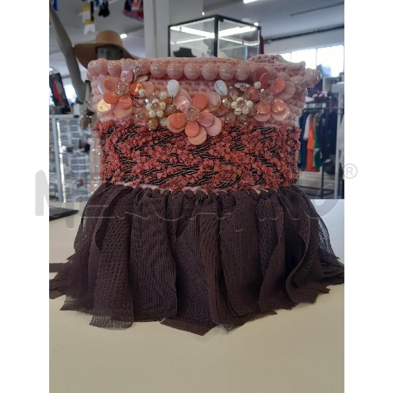 BORSA DONNA UNCINETTO FATTA A MANO PIETRE PERLE FRANGE | Mercatino dell'Usato Roma rebibbia 2