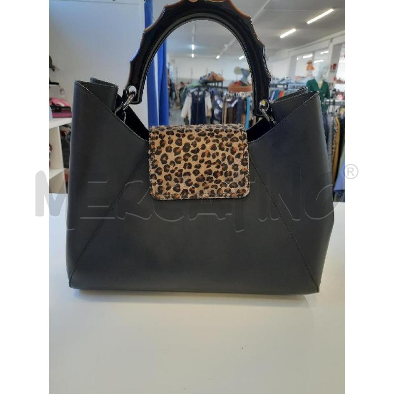 BORSA DONNA VERA  PELLE FASCIA ANIMALIE  NERA | Mercatino dell'Usato Roma rebibbia 1