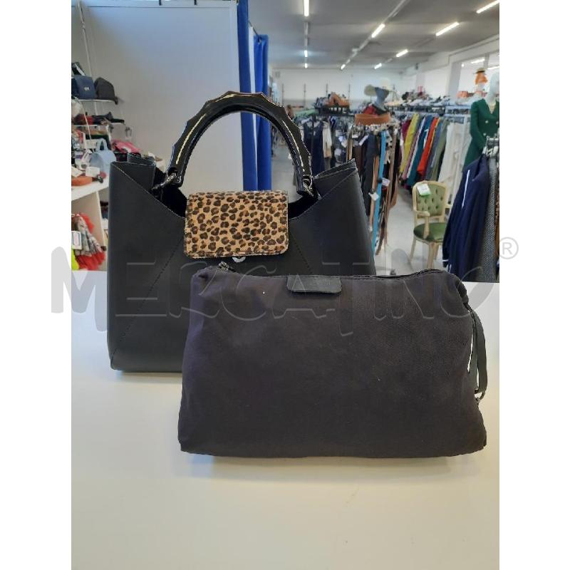BORSA DONNA VERA  PELLE FASCIA ANIMALIE  NERA | Mercatino dell'Usato Roma rebibbia 2