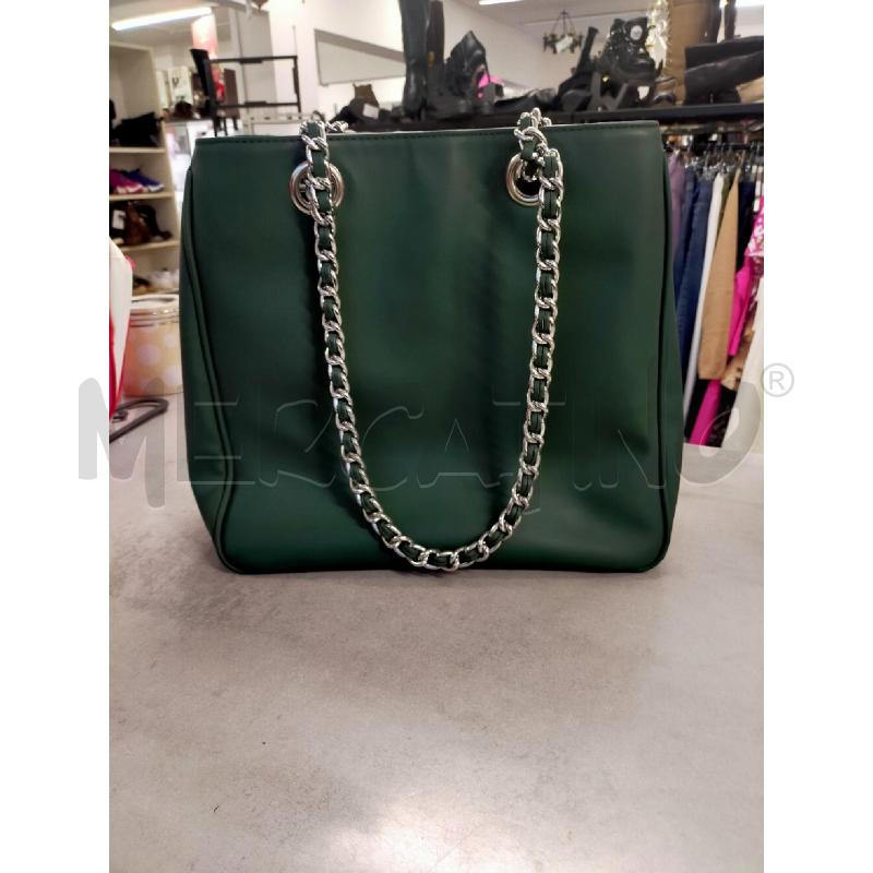 BORSA DONNA VERDE MANICI CROMO CAMOMILLA  | Mercatino dell'Usato Roma rebibbia 3