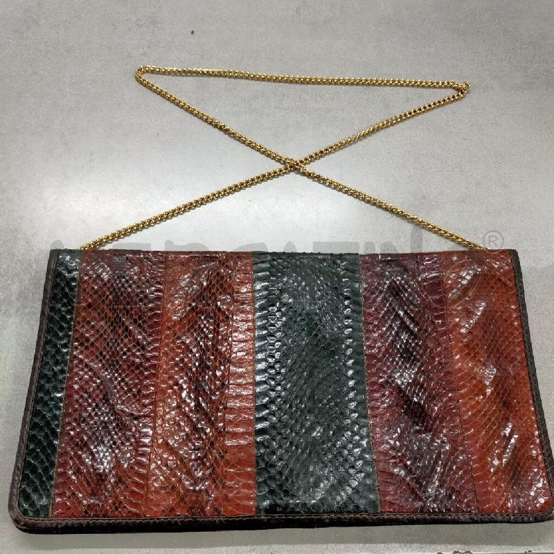 BORSA DONNA VINTAGE FEDRA VERA PELLE CATENINA DORATA | Mercatino dell'Usato Roma rebibbia 1