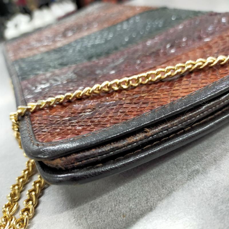 BORSA DONNA VINTAGE FEDRA VERA PELLE CATENINA DORATA | Mercatino dell'Usato Roma rebibbia 5