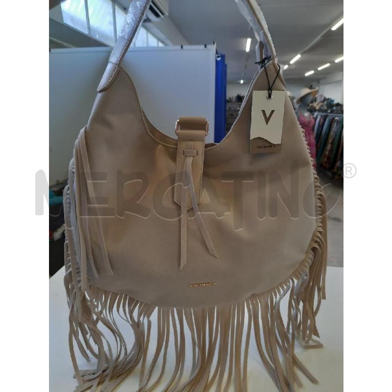 BORSA DONNA VIVIENNE D. SCAMOSCIATA BEIGE FRANGE | Mercatino dell'Usato Roma rebibbia 2