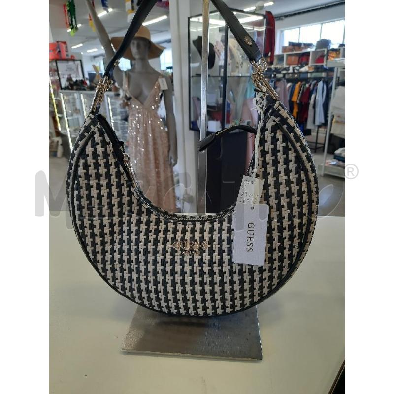 BORSA DONNA  MIREMA GUESS BIANCA NERA CARTELLINATA  | Mercatino dell'Usato Roma rebibbia 4