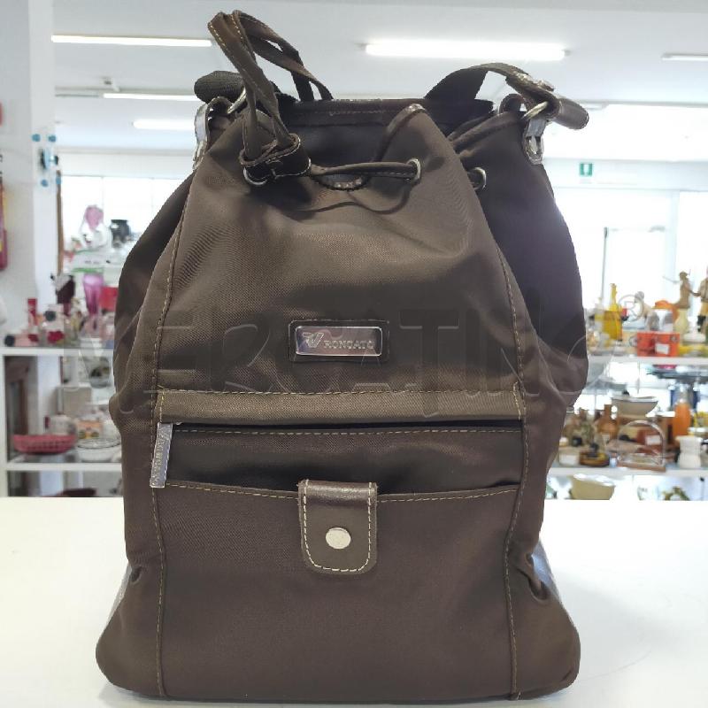 BORSA TRACOLLA RONCATO MORBIDA TESSUTO/PELLE MARRONE S | Mercatino dell'Usato Roma rebibbia 1