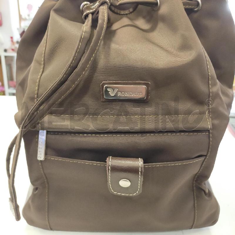 BORSA TRACOLLA RONCATO MORBIDA TESSUTO/PELLE MARRONE S | Mercatino dell'Usato Roma rebibbia 3