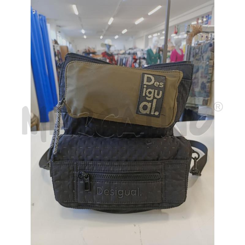 BORSA ZAINO DONNA DESIGUAL NERA TASCA VERDE  | Mercatino dell'Usato Roma rebibbia 1