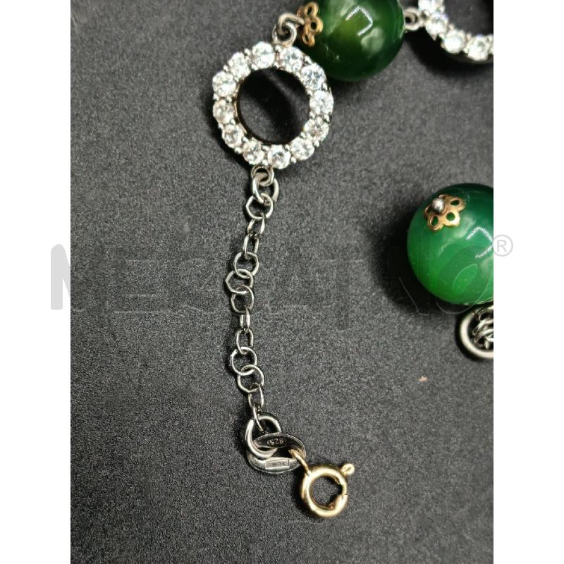 BRACCIALE ARG CATENINA CERCHIO STRASS SFERE VERDI CHIUSURA DOR  | Mercatino dell'Usato Roma rebibbia 3