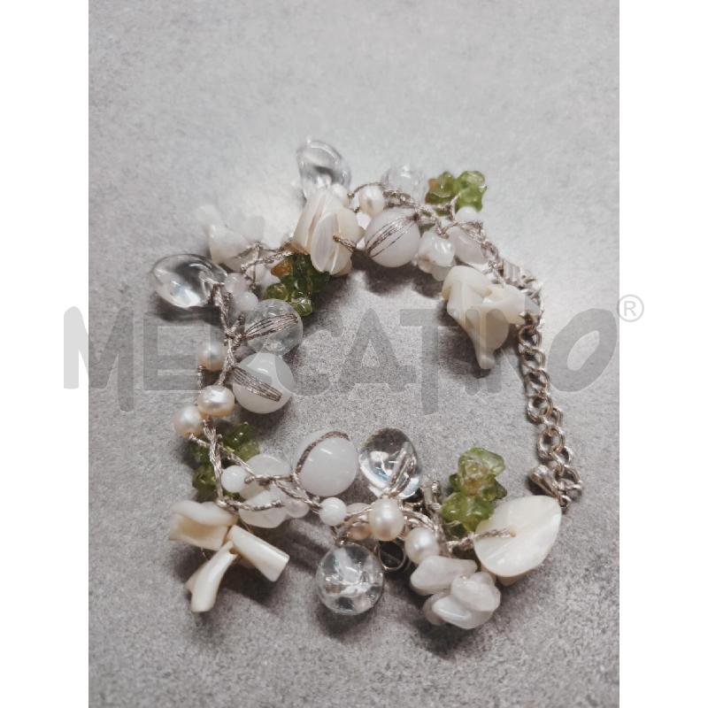 BRACCIALE ARG PERLE/CRISTALLI VAR/PERIDOTO | Mercatino dell'Usato Roma rebibbia 1