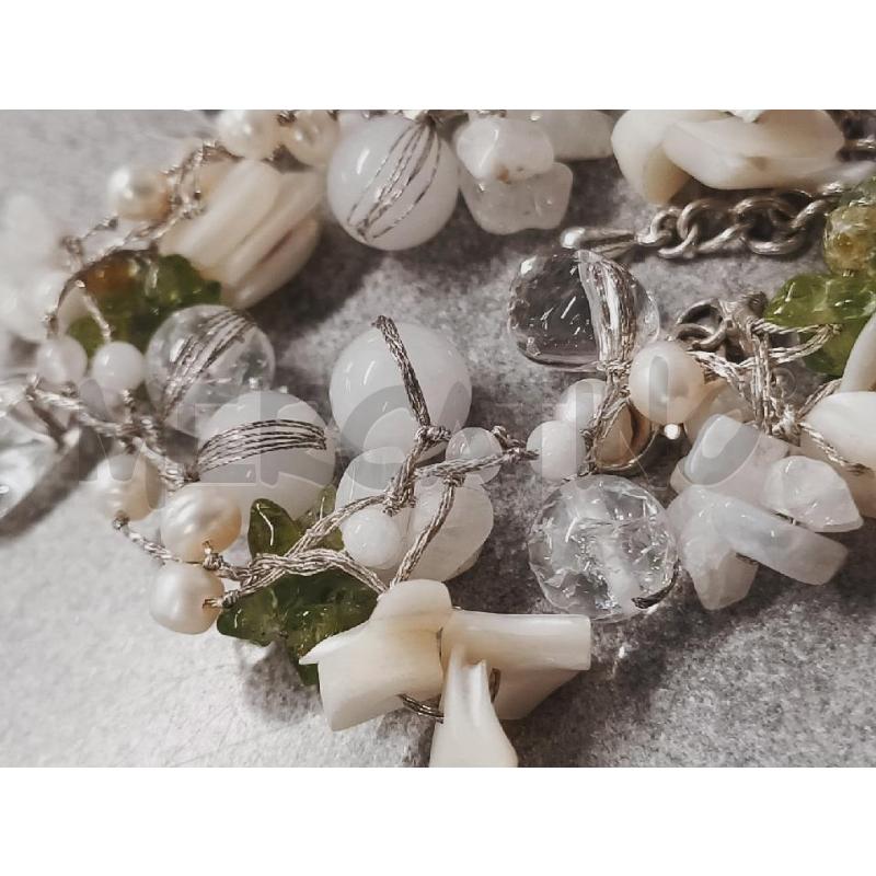 BRACCIALE ARG PERLE/CRISTALLI VAR/PERIDOTO | Mercatino dell'Usato Roma rebibbia 2