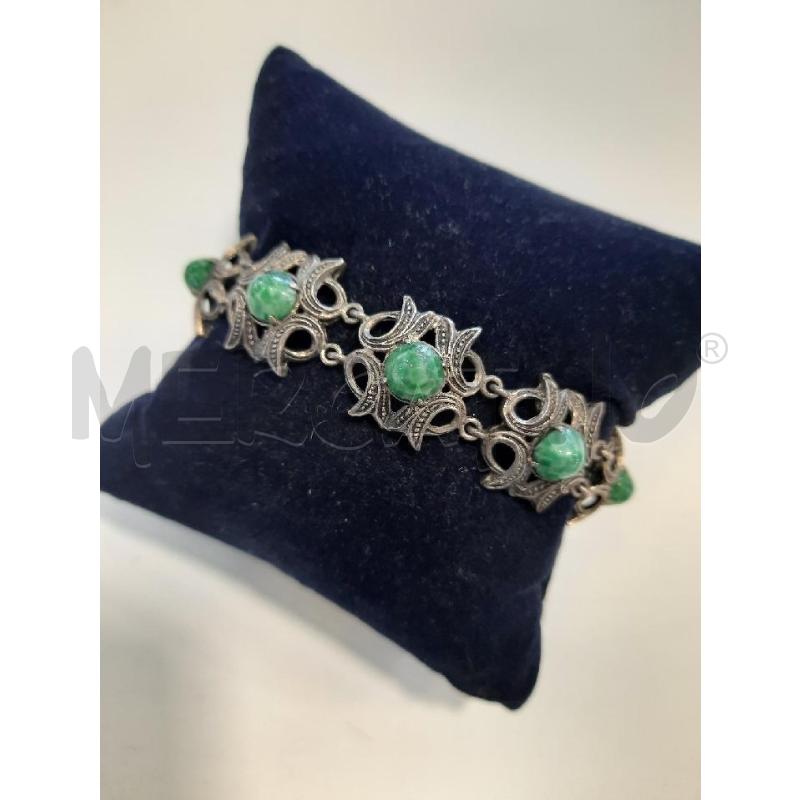 BRACCIALE ARG PIETRE VERDI  | Mercatino dell'Usato Roma rebibbia 1