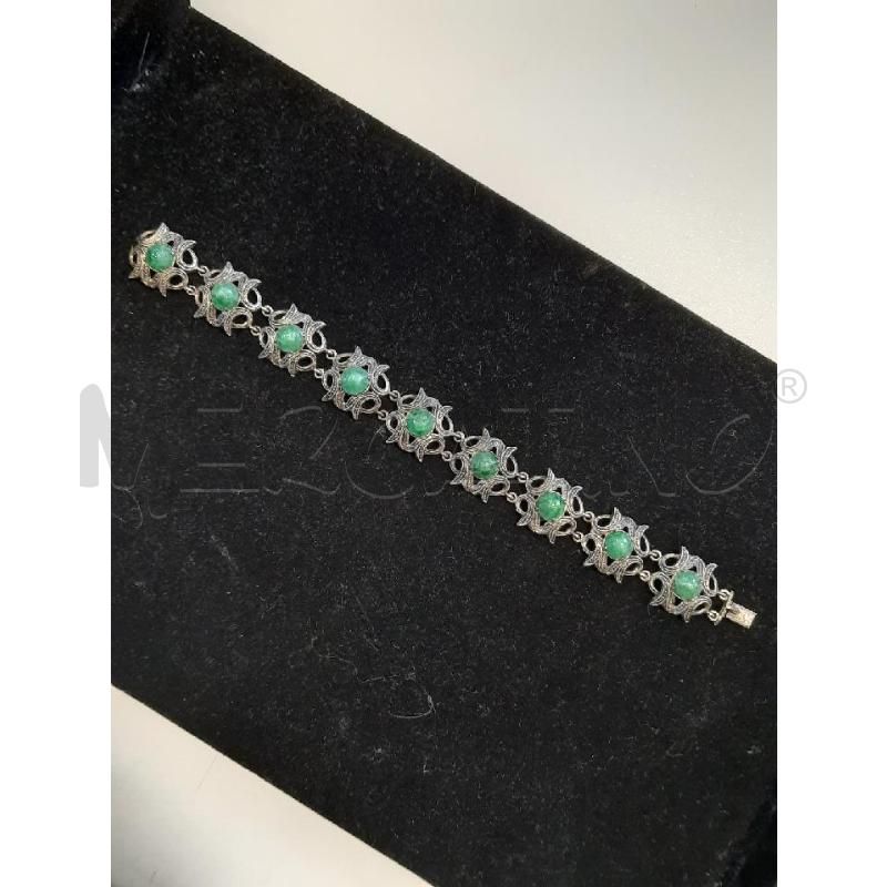 BRACCIALE ARG PIETRE VERDI  | Mercatino dell'Usato Roma rebibbia 2